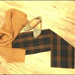 Zara High-Waist Cropped Plaid Pant